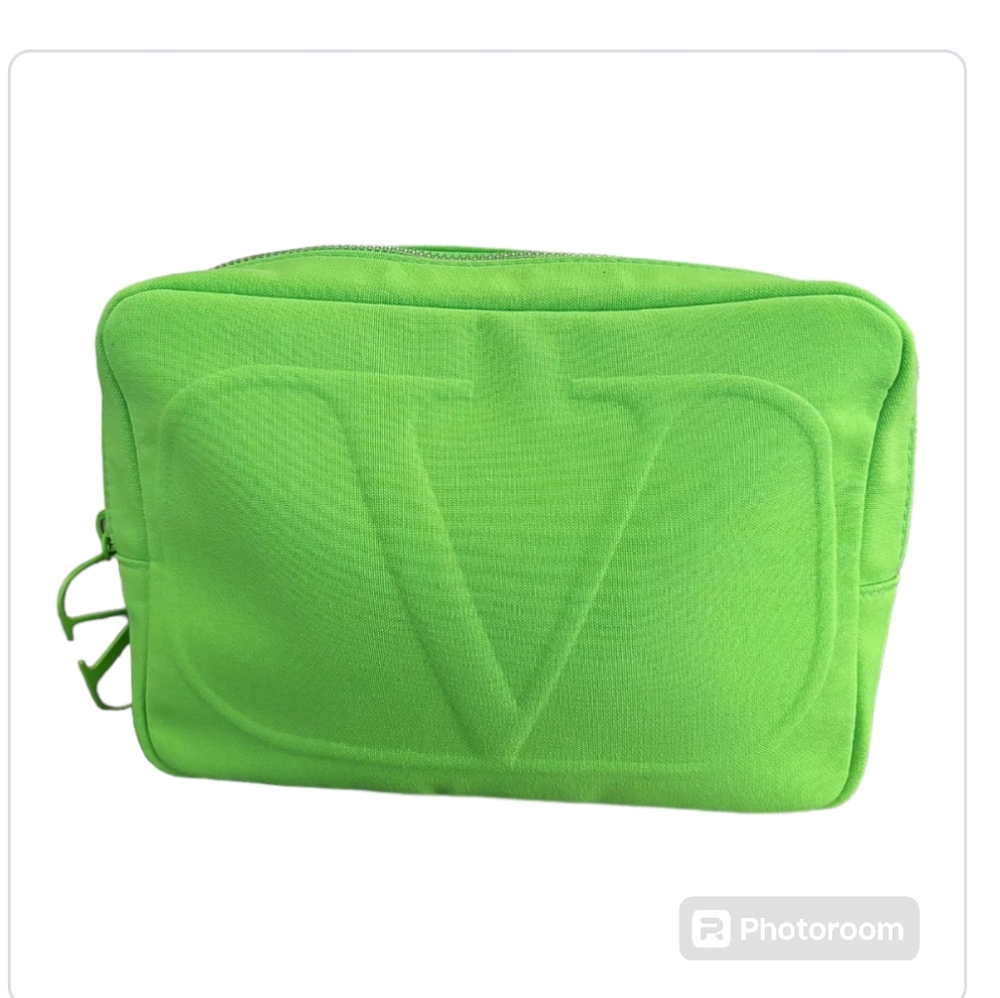 New Valentino Beauty Bright Green Travel Pouch Bag - Picture 2 of 4